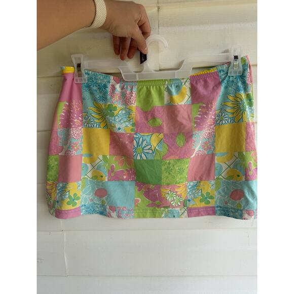 Lily Pulitzer Swim Skirt Cover Up Patchwork Floral Women’s Size Large Summer - Picture 7 of 9